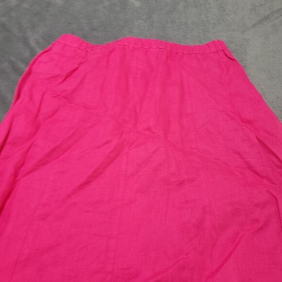 Choices Skirt Women Medium A Line Pink Barbiecore Linen Button Front Maxi Modest - Picture 9 of 12